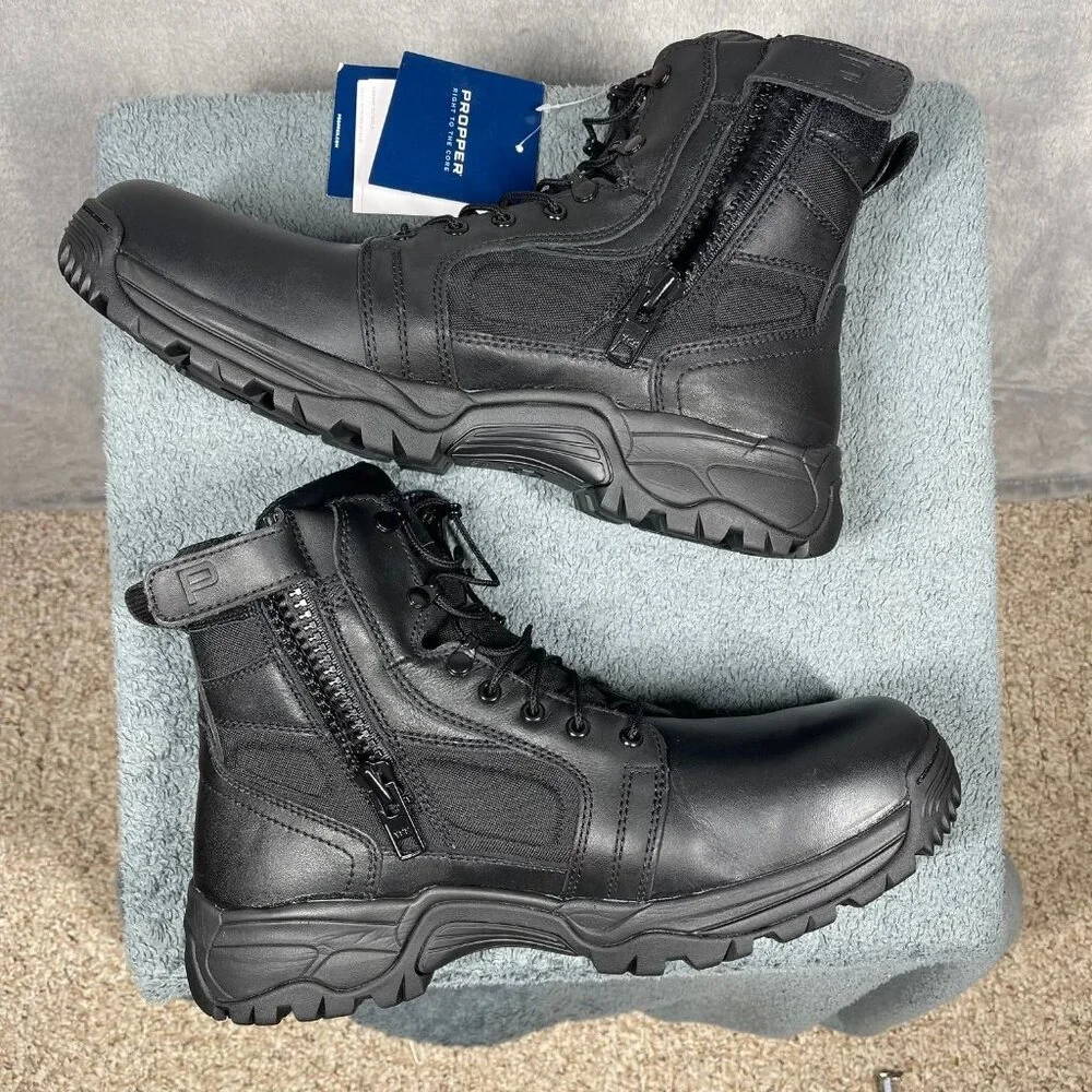 Propper Mens Size 15M Series 200 F4510 6" Side Zip Boot Vibram Outsole NWT Black - Picture 4 of 8